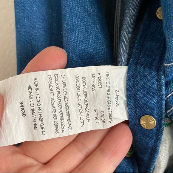 Liberty denim bib overalls 34 x30 - Picture 8 of 9